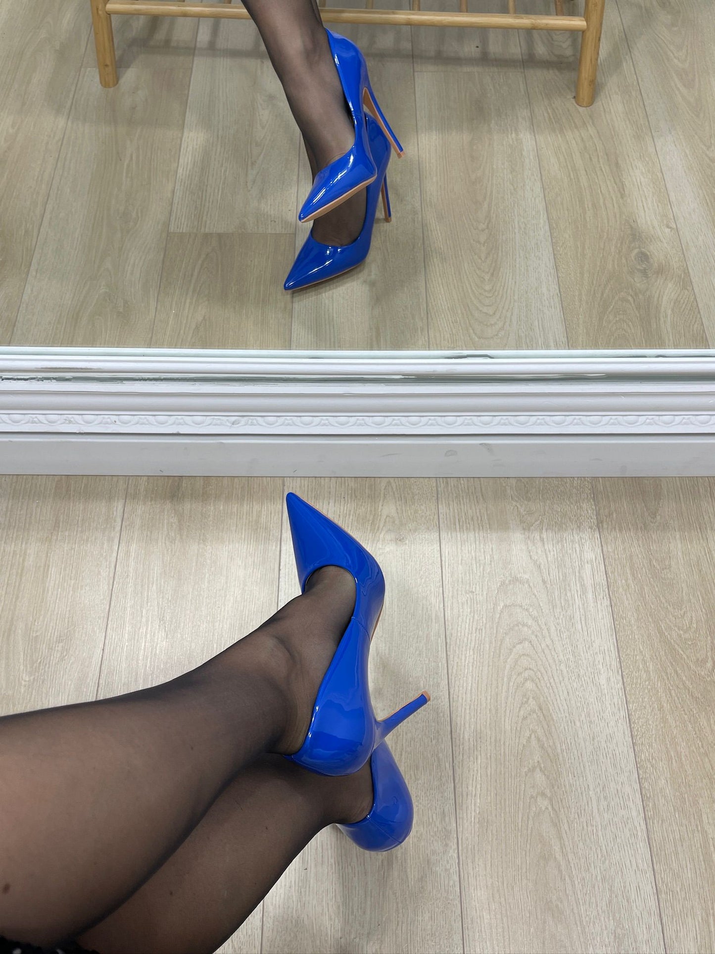 Pantofi lacquered blue