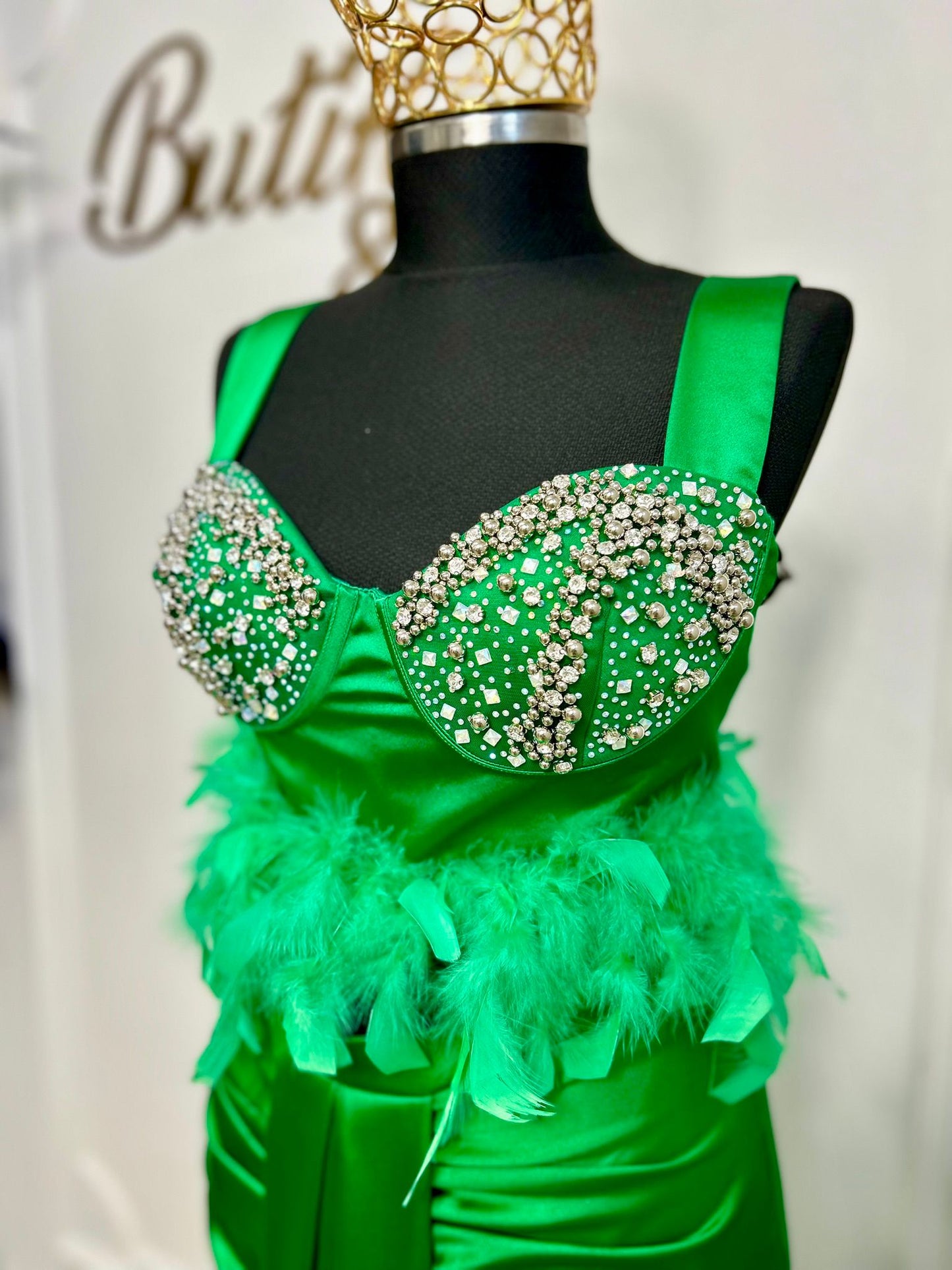 Set fusta si top Green