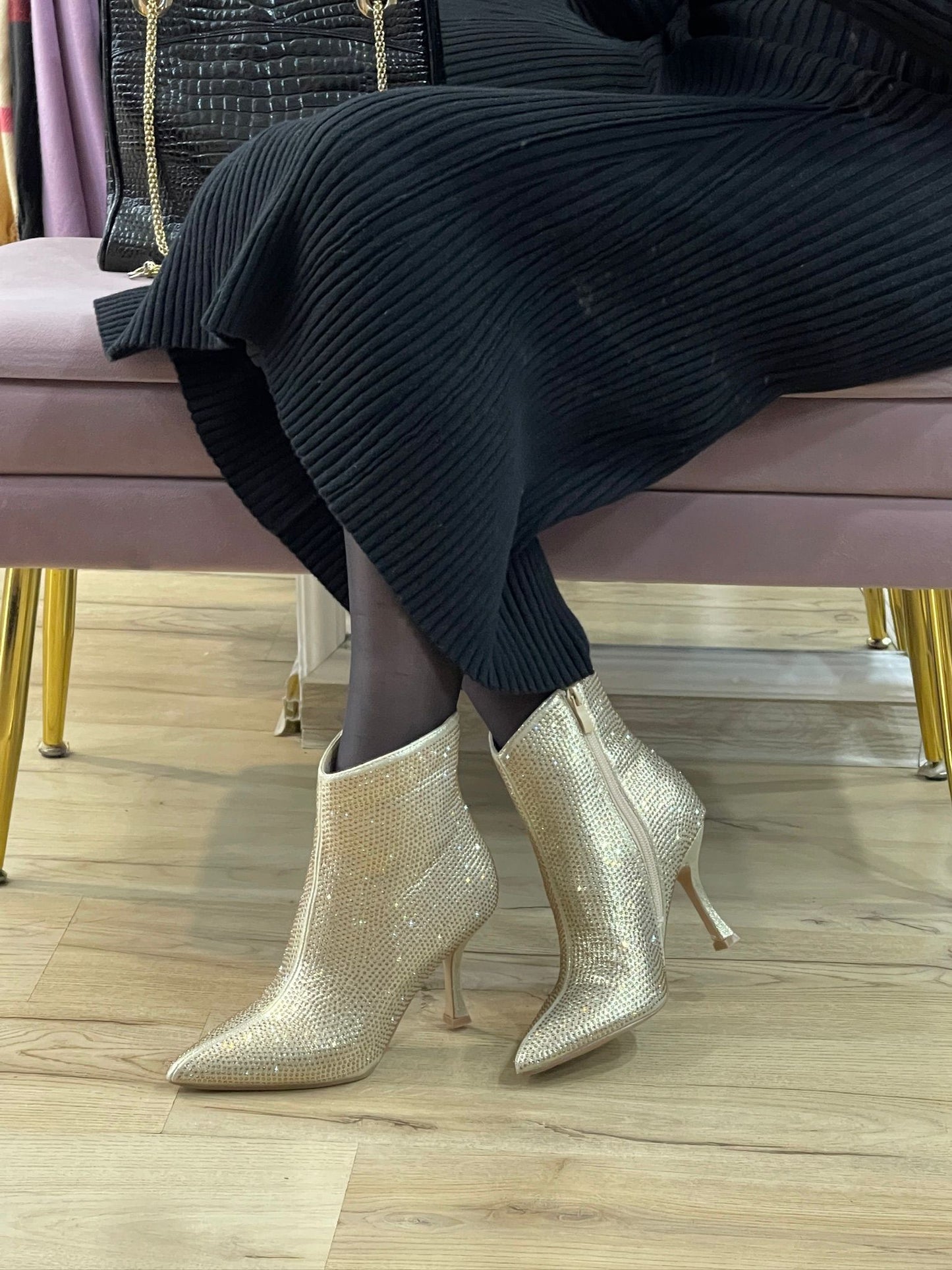 Botine Glam Gold