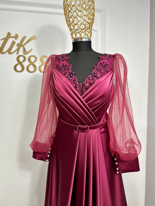 Rochie "Burgundy Bloom"