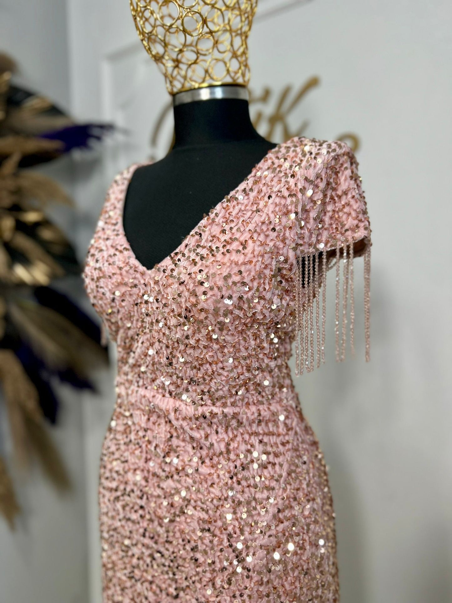 Rochie "Blush  Gold"