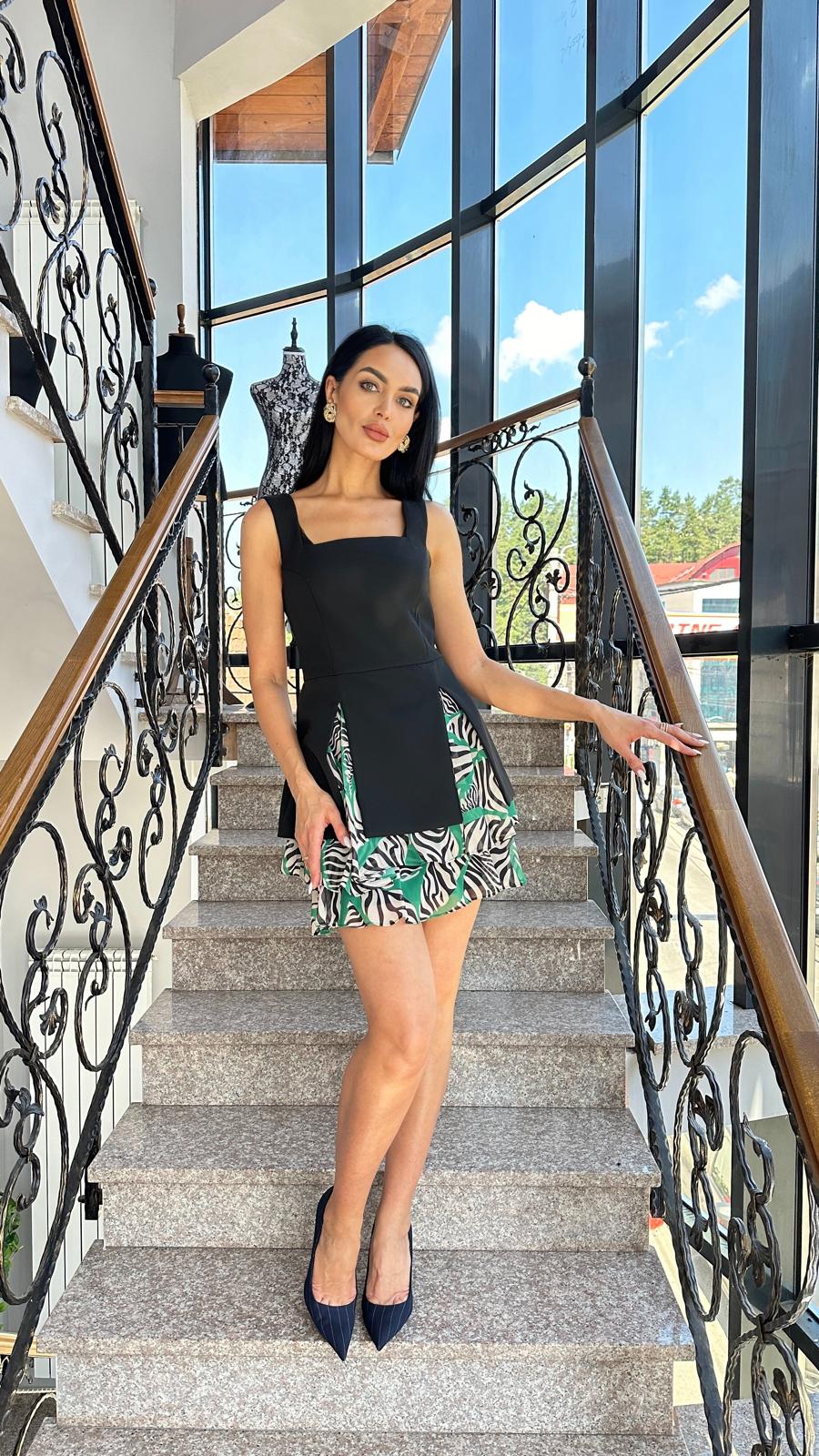 Rochie print verde
