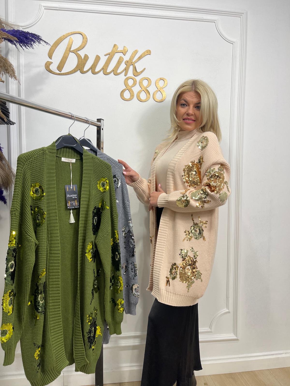 Cardigan tricot paiete