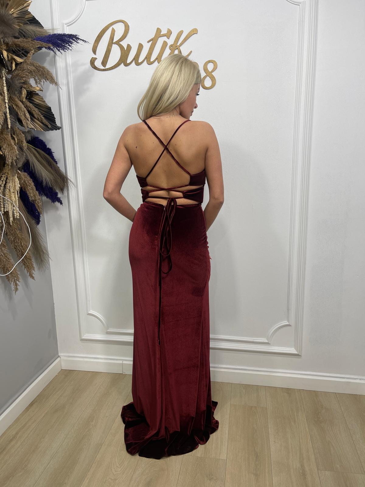 Rochie catifea corset spate