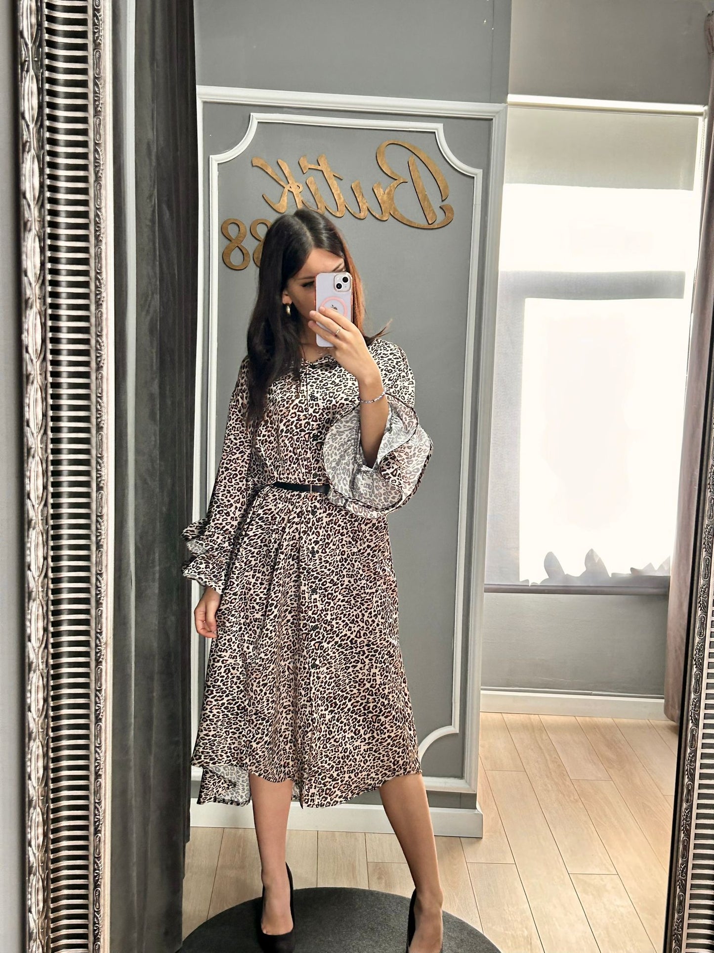 Rochie Print maneci clopot