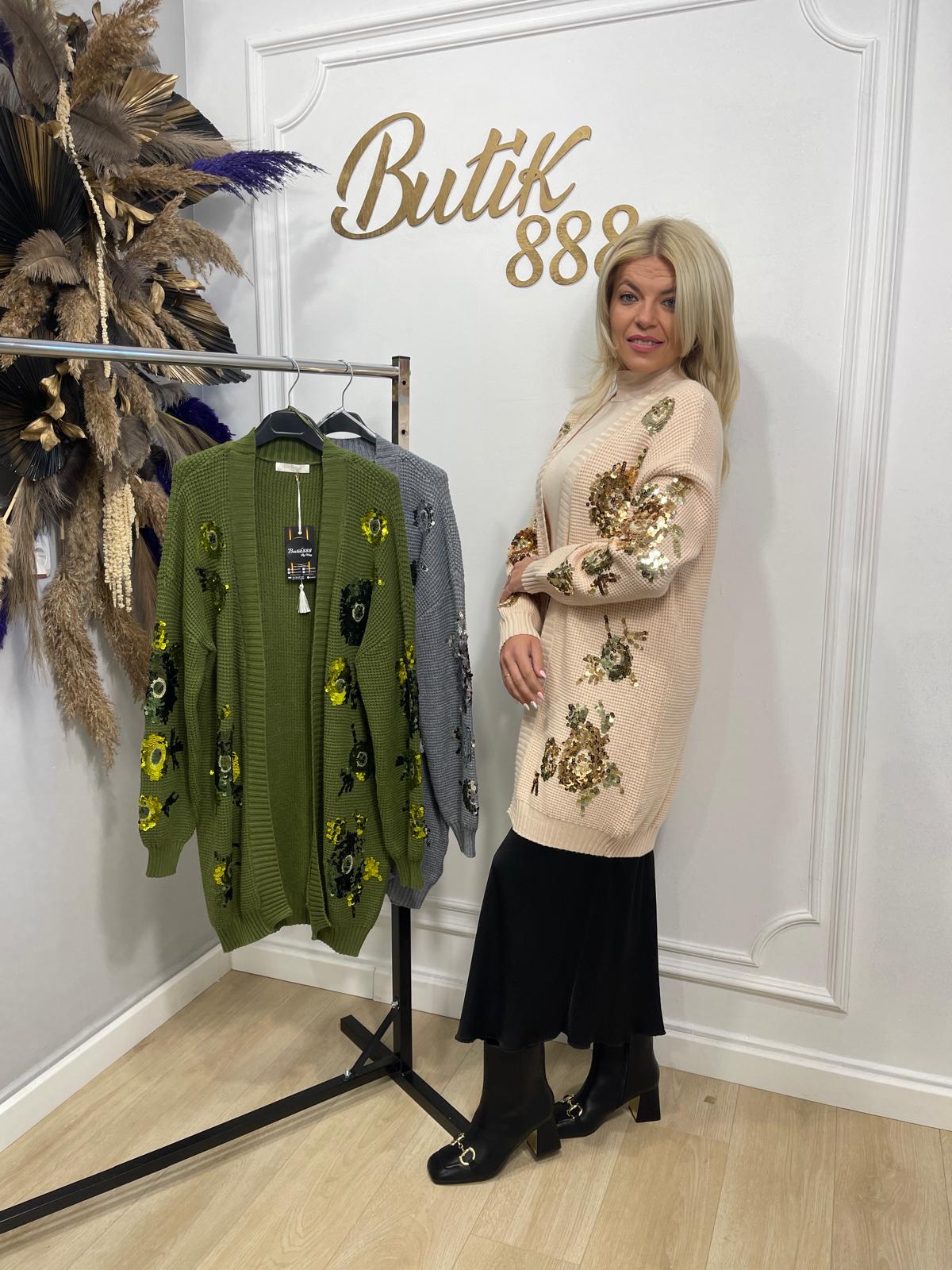 Cardigan tricot paiete