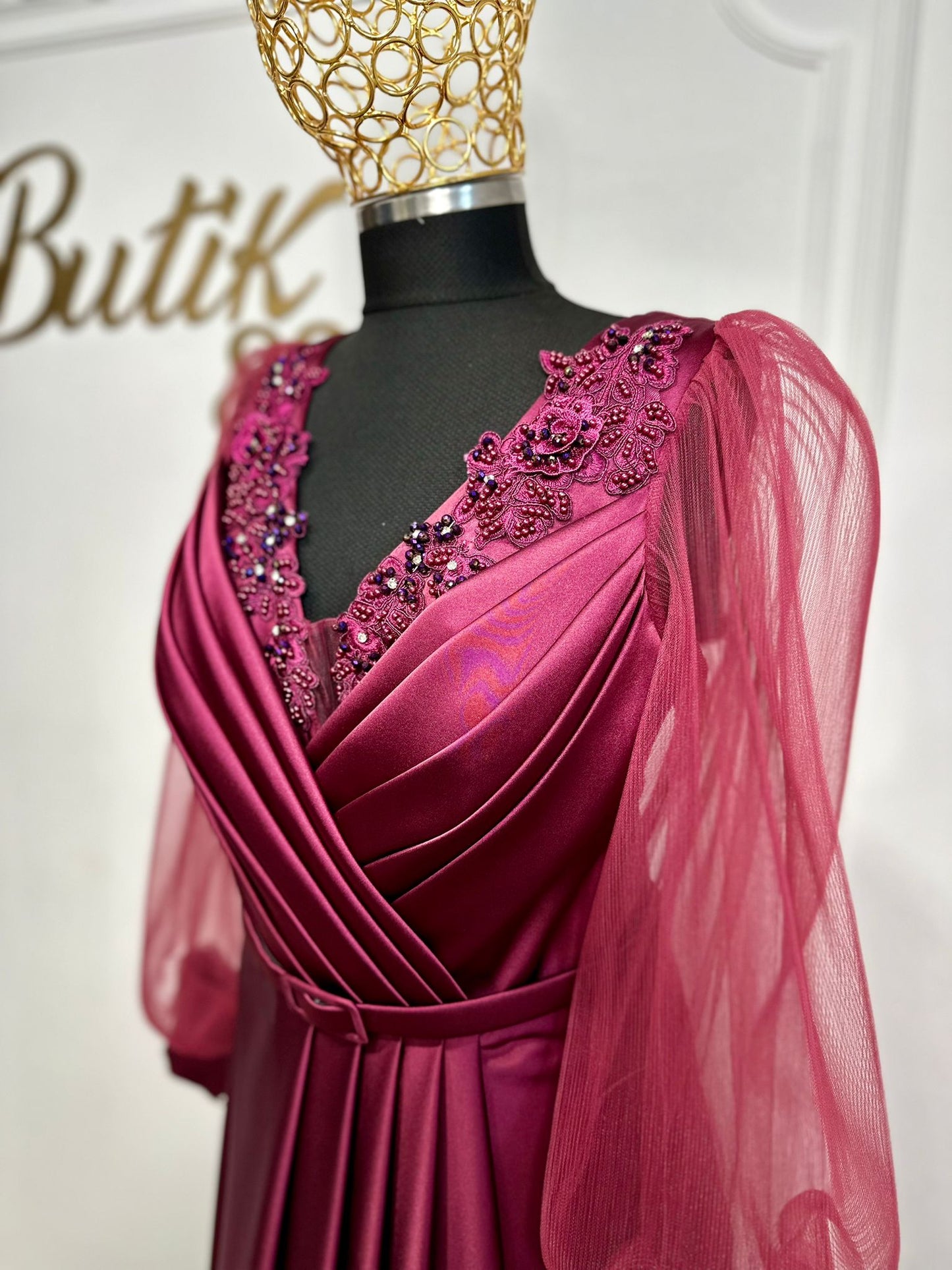 Rochie "Burgundy Bloom"