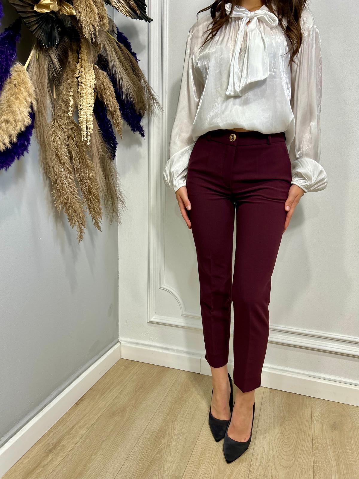 Pantalon elegant bordo